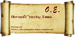 Obrusánszky Emma névjegykártya