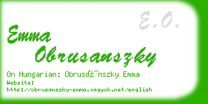 emma obrusanszky business card